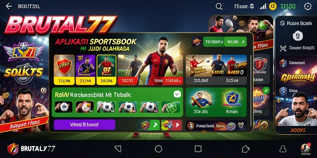 Tangkapan layar gameplay BRUTAL77 menampilkan taruhan olahraga yang seru.