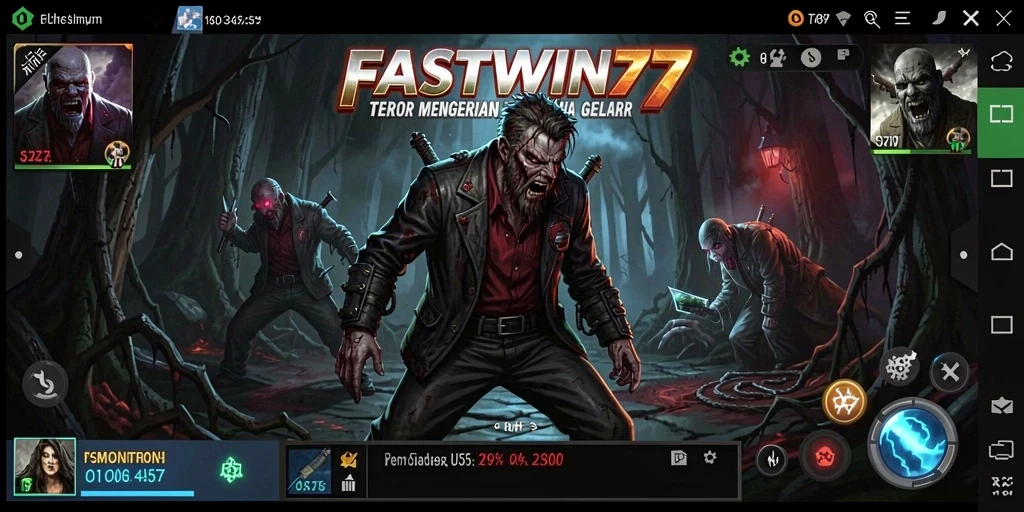 Tampilan menakutkan dalam gameplay FASTWIN77 dengan suasana Horror yang mencekam.