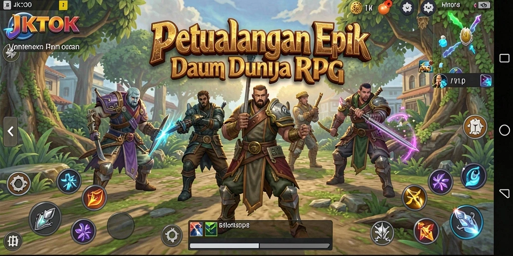 Screenshot dari gameplay RPG JKTOK menampilkan aksi pertempuran yang menegangkan.