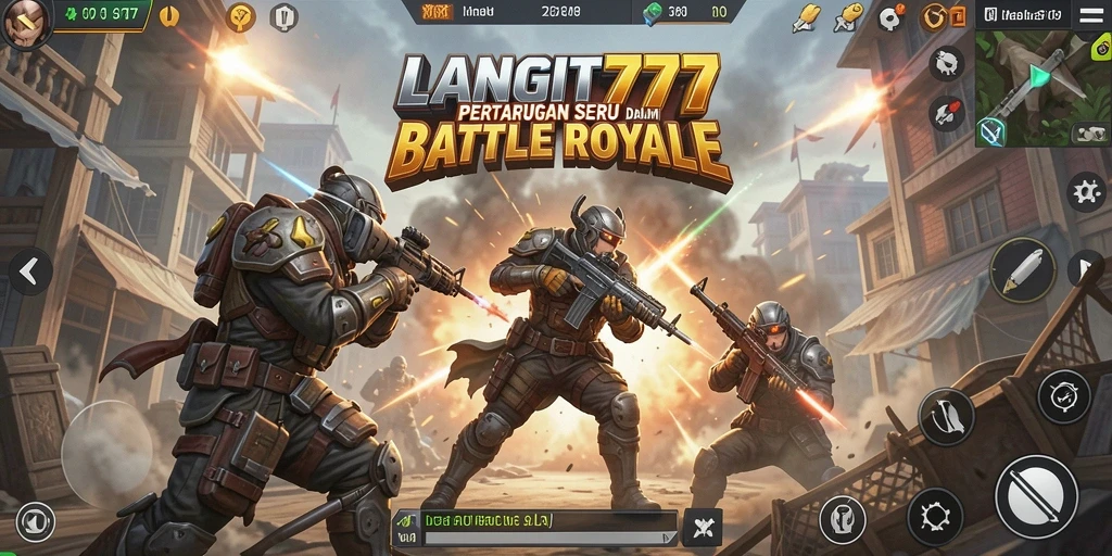 Tangkapan layar permainan LANGIT777 menampilkan duel seru dalam Battle Royale.