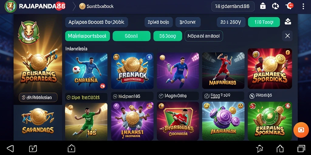 Tampilan interaktif taruhan olahraga dengan fitur live betting.