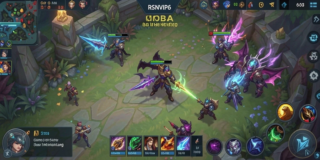 Tangkapan layar gameplay RSNVIP6 yang menampilkan pertarungan strategis.