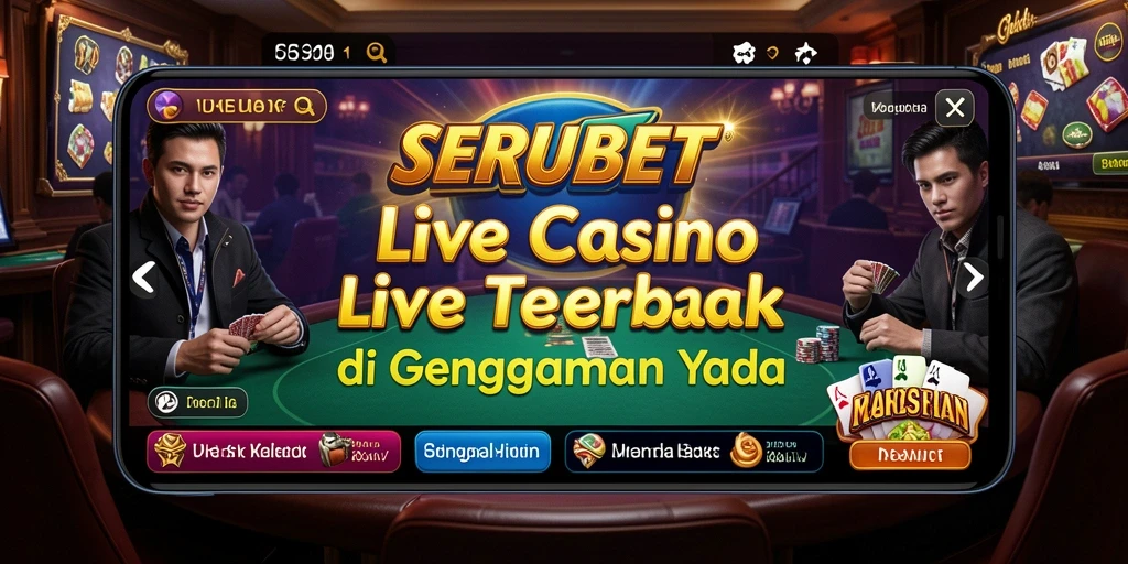 Screenshot utama SERUBET menampilkan gameplay Live Casino yang mendebarkan.