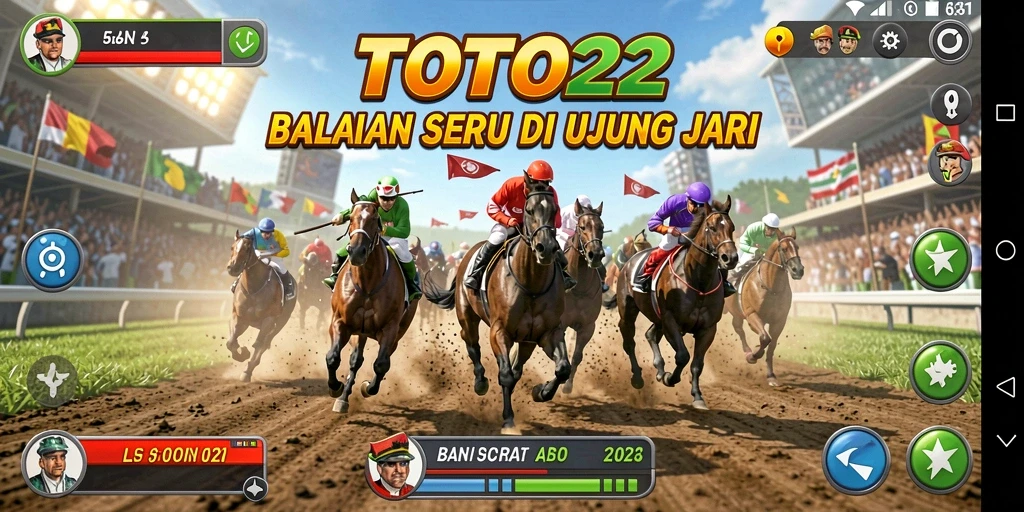 Screenshot utama TOTO22 menampilkan pengalaman balap yang mendebarkan.