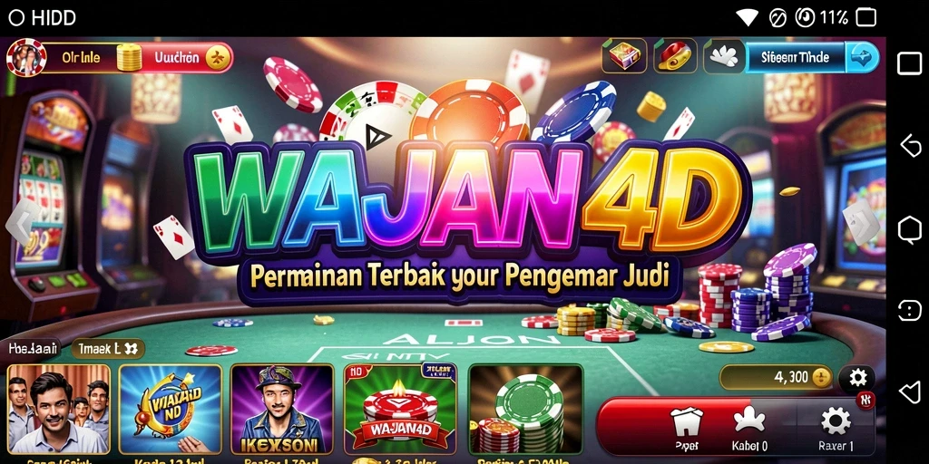 Tampilan layar utama gameplay WAJAN4D, menampilkan berbagai permainan kasino.