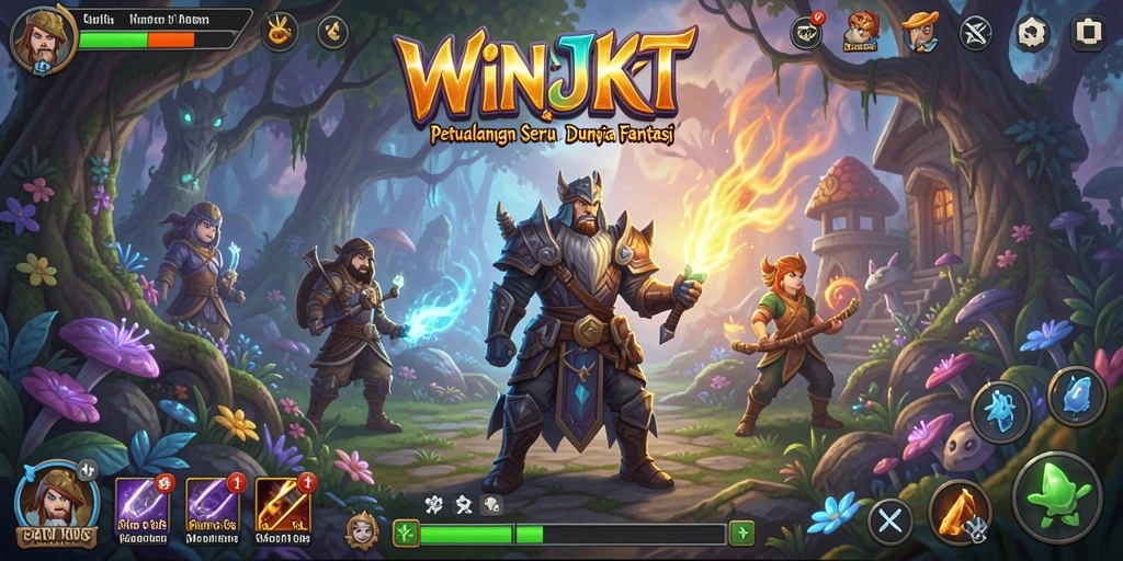 Tangkapan layar dari gameplay WINJKT menampilkan aksi petualangan yang seru dan mendebarkan.